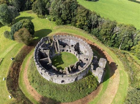 Restormel Castle Near Bodmin From The Air Drone Stock Photo Image Of