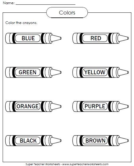 Color The Crayons This Worksheet Will Help Your Kindergarten And