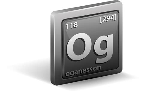 Oganesson Chemical Element Chemical Symbol With Atomic Number And