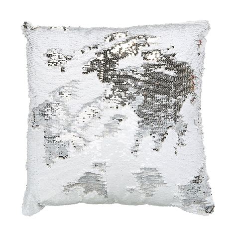 Sequin Cushion Silver Look And White Kmart Sequin Cushion Pillows