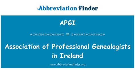Apgi Definition Association Of Professional Genealogists In Ireland