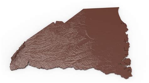 Usa South Carolina Relief Map 3d Model 3d Printable Cgtrader