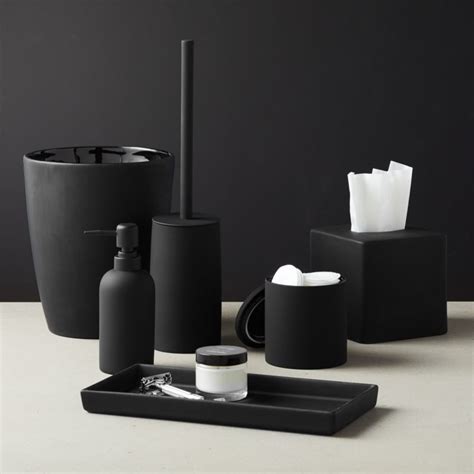 You will be amazed by our trendy, affordable yet durable products! Rubber Coated Black Bath Accessories | CB2 Canada