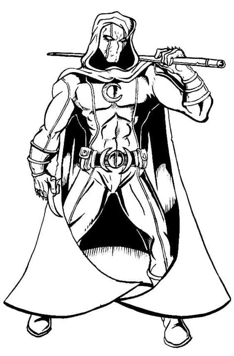 Moon Knight Free Coloring Page Knight Coloring Page P