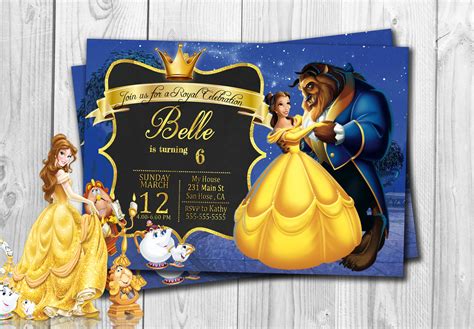 Beauty And The Beast Invitation Template