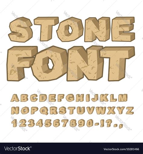 Stone Font Set Of Letters From Stones Alphabet Vector Image