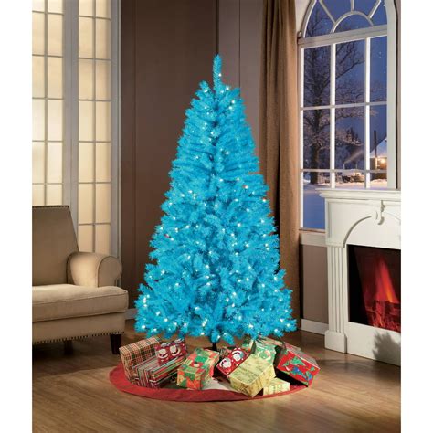 Holiday Time 6ft Pre Lit Teal Blue Christmas Tree