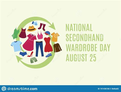 national secondhand wardrobe day vector stock vector illustration of outfit reusability
