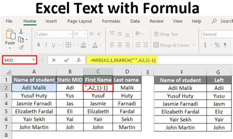 Excel Text With Formula Methods On How To Extract Text Using Formula