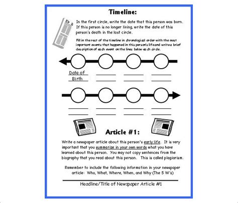 8 Biography Timeline Templates Doc Excel Free
