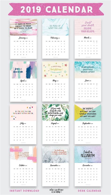 Free Printable 2021 Inspirational Calendars Calendar Printables Free Templates