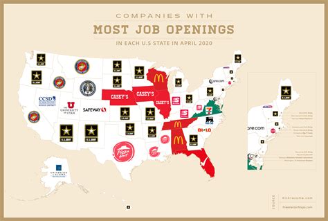Companies With Most Job Openings In Each Us State In April 2020 R