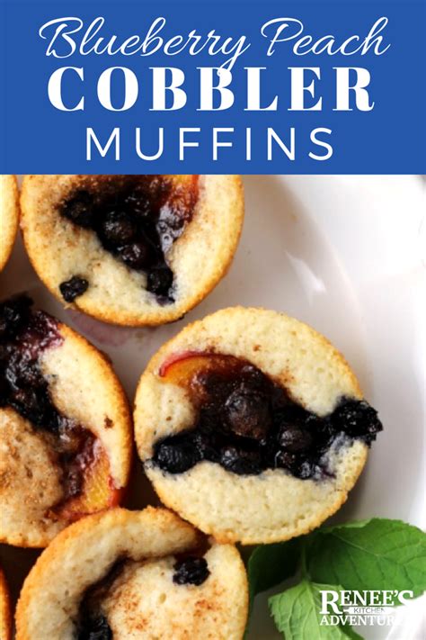 In large bowl, mix flour, brown sugar, oats and cinnamon. Blueberry-Peach Cobbler Muffins | Renee's Kitchen Adventures