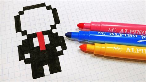Explorez pixel art facile, jeux et plus encore ! Halloween Pixel Art - How To Draw Slenderman #pixelart ...