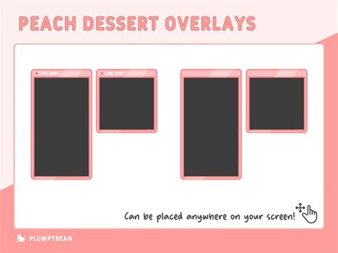 Twitch Stream Overlay Package Cute Peach Dessert Etsy Canada