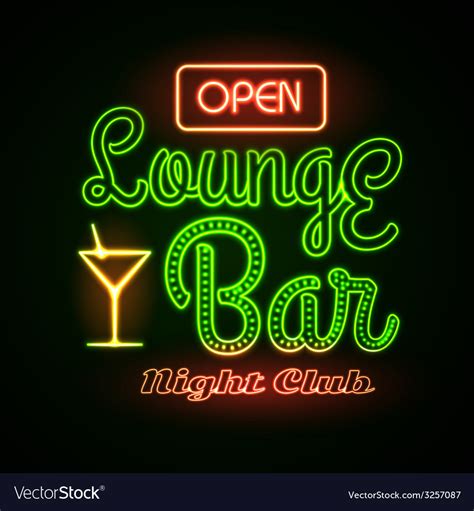 Neon Sign Lounge Bar Royalty Free Vector Image Vectorstock