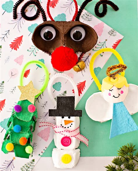 Egg Carton Ornaments Christmas Crafts For Kids Fun