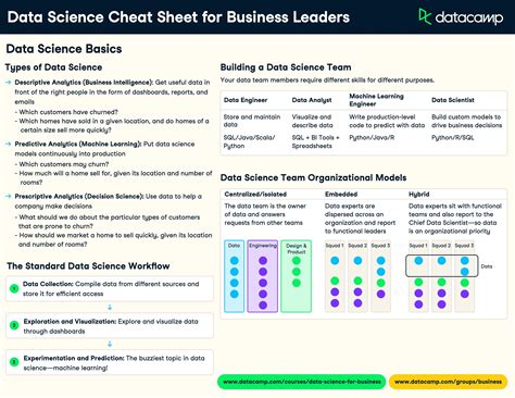 Data Science Cheat Sheet For Business Leaders Datacamp