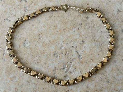 14k Gold Heart Design Bracelet By Beverly Hills Gold 7l 34g