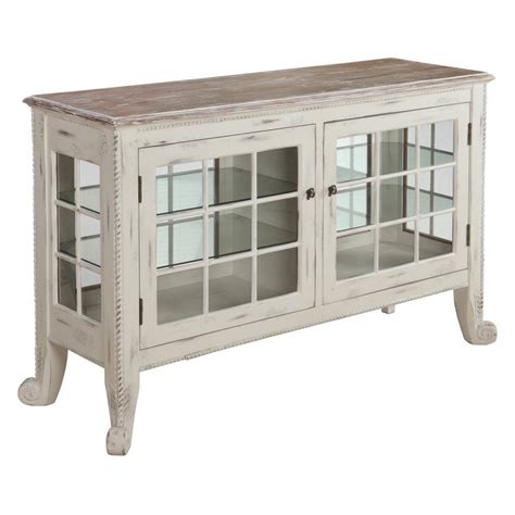 Console curio cabinet phenomenal cabinet with back panel covered with mirror. Gail Accents Cottage Seafoam Curio Console | Home ...