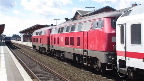 Germany At Niebull Two Db Class 218 Rabbit Diesels Arrive On A