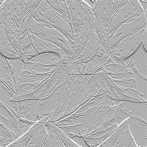 Embossed Leafy White 3d Seamless Pattern Beautiful Relief Background