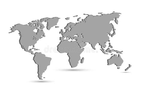 Vector World Map With Continent On A White Background Stock