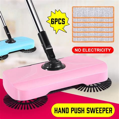 3 In 1 360 Degree Hand Push Sweeper Broom Mop Spin Floor Dust Cleaning