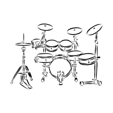 Premium Vector Sketched Drum Set Symbol Of Modern Percussion