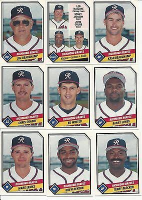 Minor league players have no minimum salary; 1989 Richmond Braves Minor League Team Set ,AAA, Atlanta ...