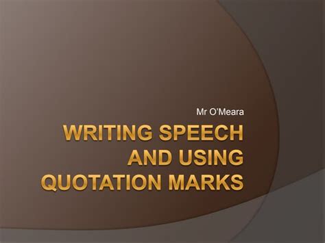 Quotations And Quotation Marks Ppt