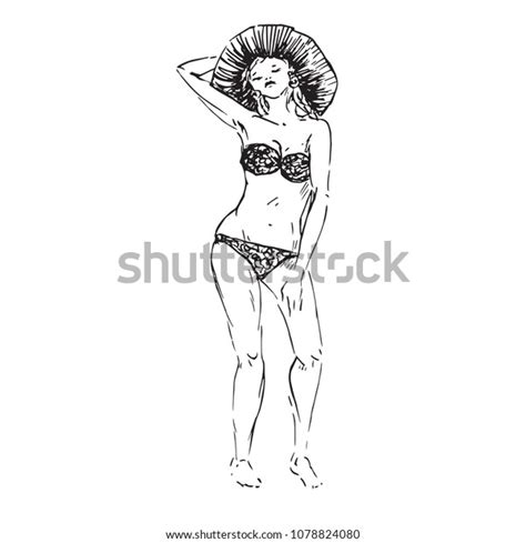 Portrait Sexy Retro Pin Girl Bandeau Stock Vector Royalty Free 1078824080 Shutterstock