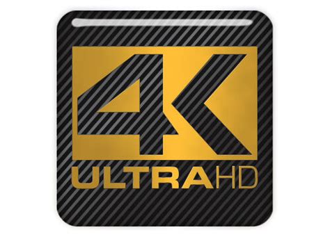 4k Ultra Hd 1x1 Chrome Domed Case Badge Sticker Logo