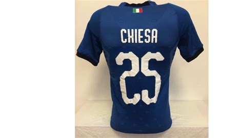 Federico chiesa, attaccante della juventus. Maglia gara Chiesa Italia, 2018 - CharityStars