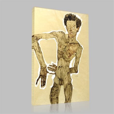 Egon Schiele Nude Self Portrait Grimacing Tablo Kanvas Poster