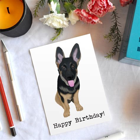 German Shepherd Ren Plain Birthday Card Creative Wright