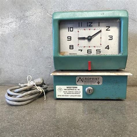 Vintage Acroprint Employee Time Clock Qalppp Etsy Time Clock Clock