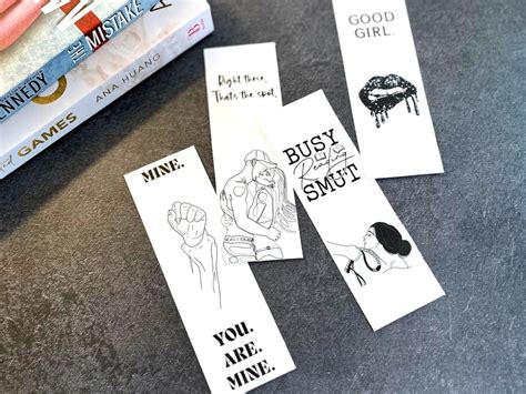 Printable Smut Bookmarks Smutty Bookmark Pack Romance Bookmarks Funny Bookmark Set Etsy