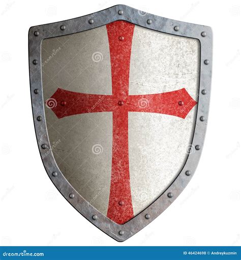 Templar Or Crusader Knight S Metal Shield Isolated Stock Photo Image