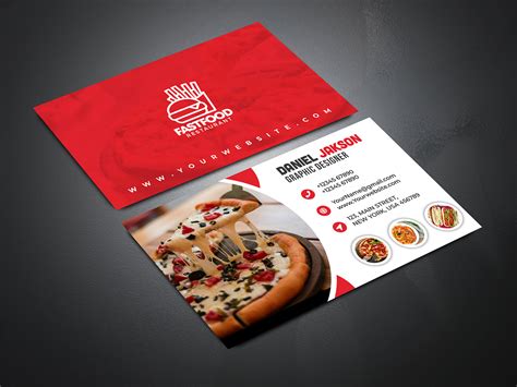 If you're a small business owner looking to save money or planning to attend an upcoming. PSD Fast Food Restaurant Business Card Design on Behance