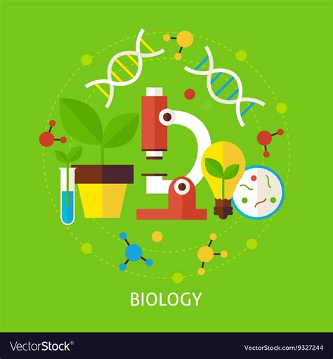 Biology Science Flat Concept Royalty Free Vector Image