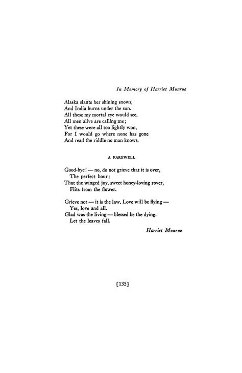 A Farewell By Harriet Monroe Plaint By Harriet Poetry Magazine