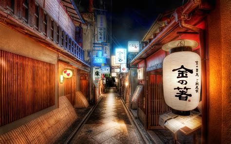 Papel de parede para celular: Cidades, Noite, Beco, Lanterna, Japão