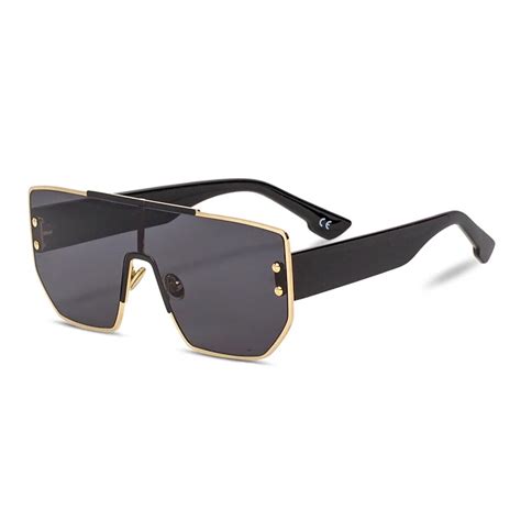 Luxury Vintage Shield Sunglasses Women Brand Designer 2018 Sun Glasses For Women Square