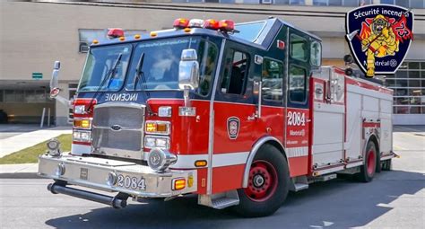 montréal montréal fire department sim pumper 2084 and ladder 493 respond to call in saint