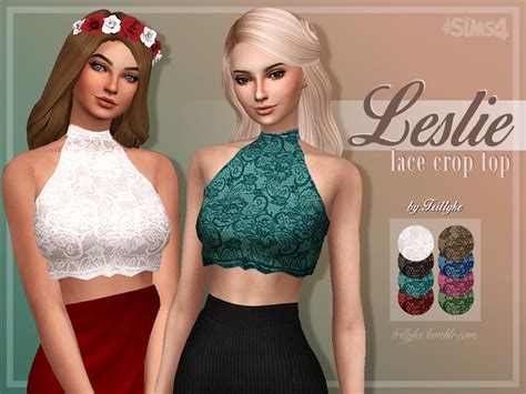The Sims Resource Trillyke Leslie Lace Crop Top