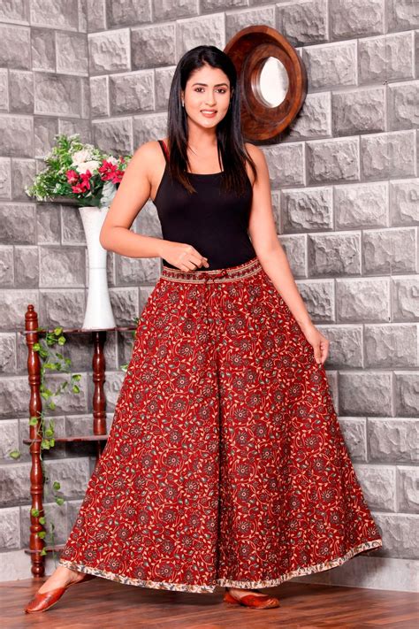 Smart Ethnic Cotton Printed Palazzo Indian Pant Floral Print Flared