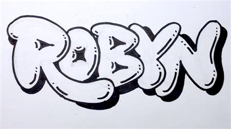 How To Draw Graffiti Letters Write Robyn In Bubble Letters Mat
