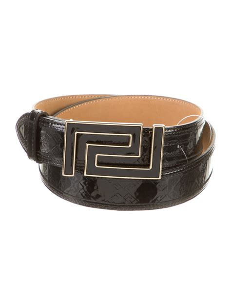 Versace Patent Leather Belt Gem