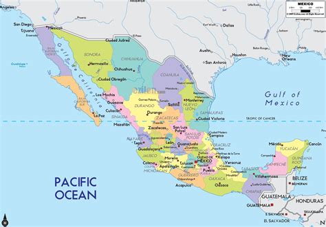 Mapa Político De México Mapa Político De México América Central